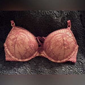 Lace Embroidered Bombshell push up  Bra in Rose by [Victoria Secret] Size 32B